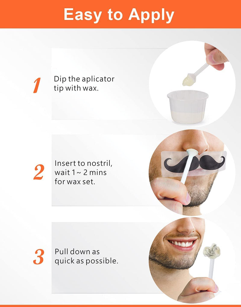 120g Charmonic Nose Hair Waxing Kit with 30 Applicators, Quick and Painless Removal for Men and Women, Enough for 15-20 Uses 120g Nose Wax