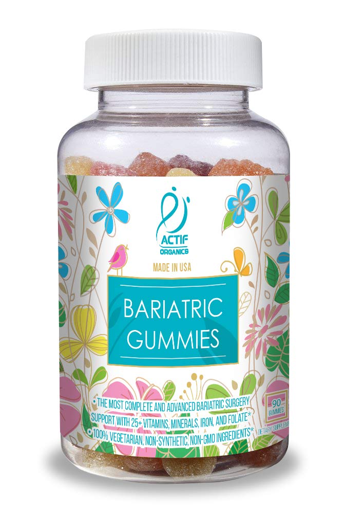 ACTIF Organic Bariatric Gummies with 25+ Organic Vitamins and Minerals for Bariatric Surgery Gastric Bypass Surgery, Advanced Formula - 90 Count