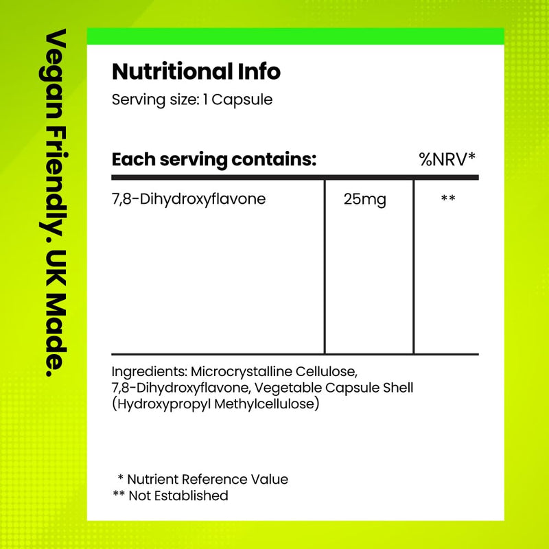7,8-DHF (Dihydroxyflavone) 25mg | Nootropic Supplement | 120 Vegan Capsules | 4-Month Supply | Memory & Learning Support, Cognitive Health, Antioxidant Properties | Fitimins