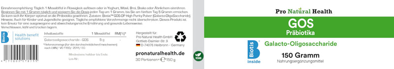 [Australia] - GOS - Galacto-oligosaccharide powder 150g - Highly pure prebiotics - prebiotic dietary supplement without additives - 100% natural - BIOTIS Inside - Halal & Kosher - 