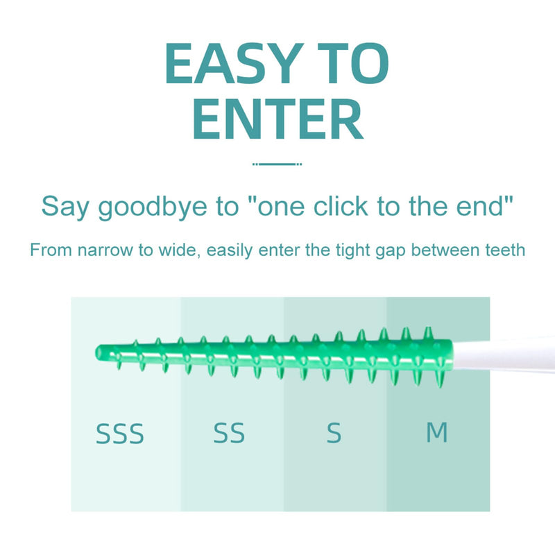 Super Deer Dental Floss Picks Soft Silicone interdental Brush, Braces Brush, Floss Picks for Teeth, Disposable interdental Brush, Suitable for Cleaning Teeth Health (2) 2