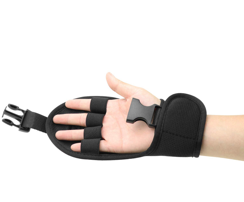 [Australia] - Biange Finger Splint Brace Ability, Rehabilitation Finger Gloves with stroke Hand Splint, Use for Brace Elderly Fist Stroke Hemiplegia Hand Training, Single Hand Grip Exercise (Black) 