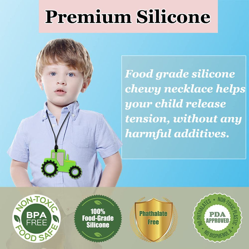 [Australia] - Chew Necklaces for Sensory Kids, 6 Pcs Chewy Necklace Teether for Boys and Girl to Chewing Biting and Teething, Silicone Chewable Fidget Necklaces for Autistic Toddlers Children Teens and Adults 