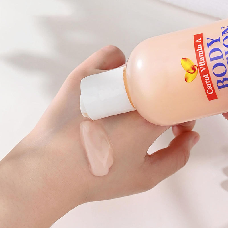 Carrot Moisturizing Body Lotion for Dry Skin, Hydrating & Firming Body Cream with Carrot Vitamin A for Women, Hand and Body Moisturizer Non-Greasy Refreshing Quickly Absorbed 320ml/ 10.82 Oz