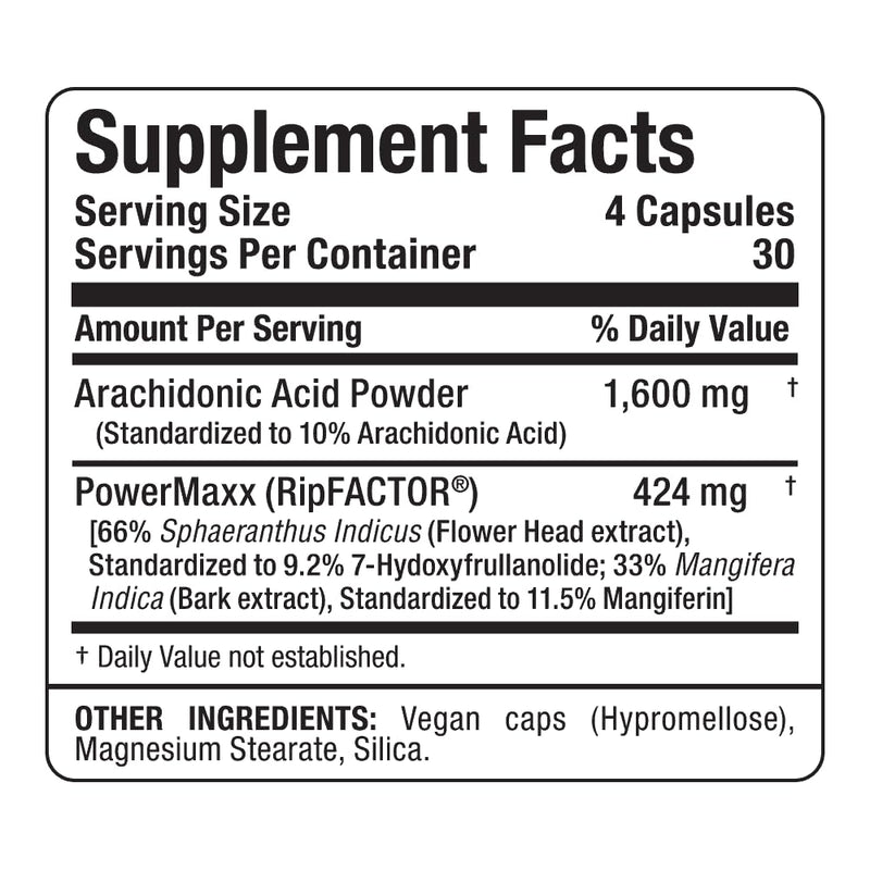 ALLMAX Arachidonic Acid+, 120 Capsules, 30 Servings | Supports Muscle Growth, Enhances Strength & Endurance, RipFACTOR, WADA Compliant, Gluten Free