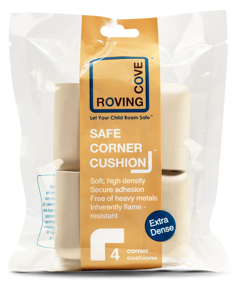 [Australia] - Roving Cove Corner Protector for Baby (4 Large Corners), Hefty-Fit Heavy-Duty Soft Rubber Foam Furniture Corner Bumper Guards, 3M Adhesive Pre-Taped, Oyster White (Off White) 