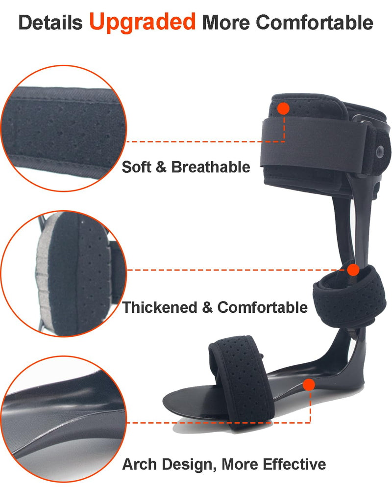 AFO Foot Drop Brace, Comfortable, Perfect Posture, Medical Drop Foot Brace for Walking, Foot Drop Orthotic Brace for Women & Men (M, Right) Medium
