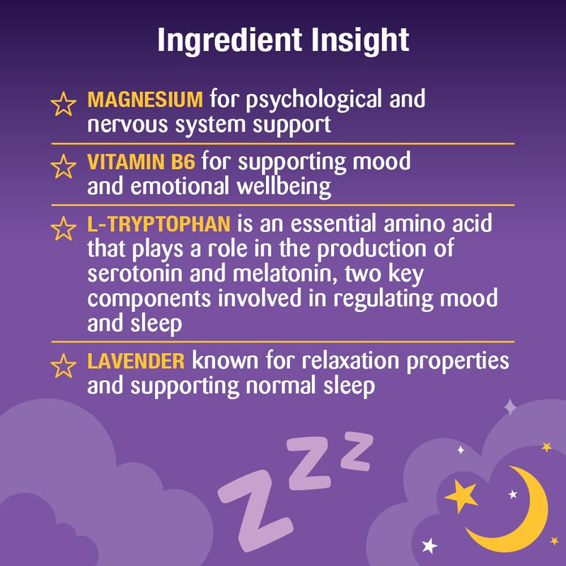 Haliborange YoungerMinds Night-time Gummies for Kids 6–16 | Sugar-Free Sleep Support with Magnesium, L-Tryptophan, B6 & Lavender | Promotes Relaxation & Bedtime Routine – 60 Gummies 60 count (Pack of 1)