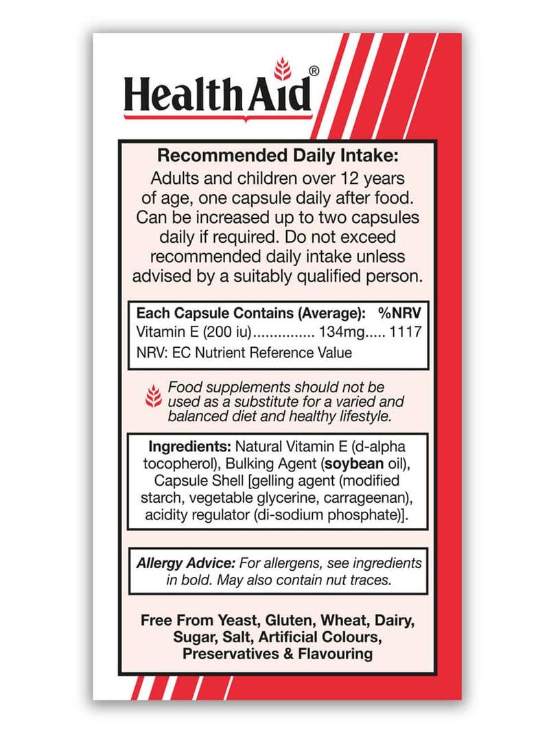 HealthAid Vitamin E 200iu - 60 Vegicaps