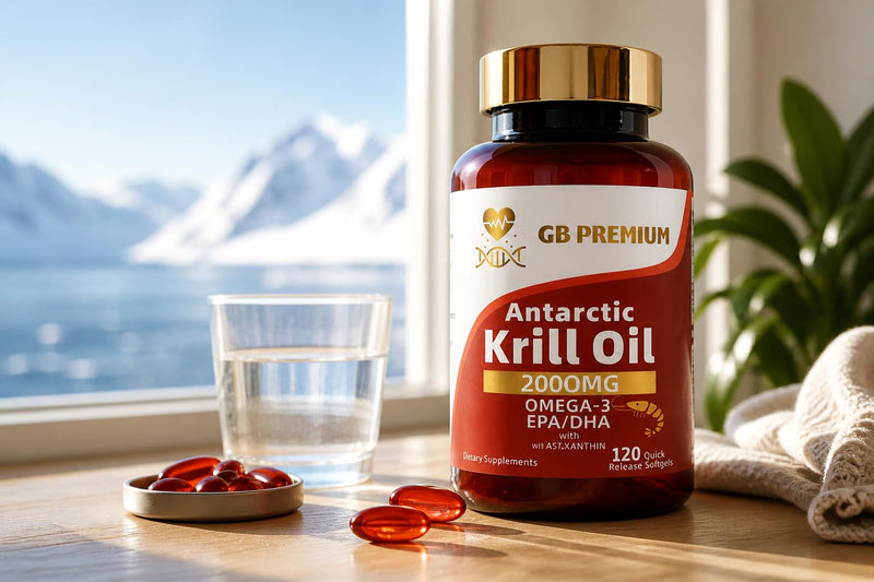 Antarctic Krill Oil 2000mg, Omega-3 EPA & DHA with Astaxanthin and Phospholipids, High Strength Krill Oil Supplement, 120 Softgels