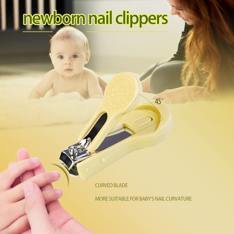 [Australia] - ZELINYE Baby Grooming Kit, 8 in 1 Baby Hair Brush/Nail Clipper/Nose Cleaner/Finger Toothbrush/Nail Scissors/Manicure Kit for Baby Care Keep Healthy and Clean(Yellow) Yellow 