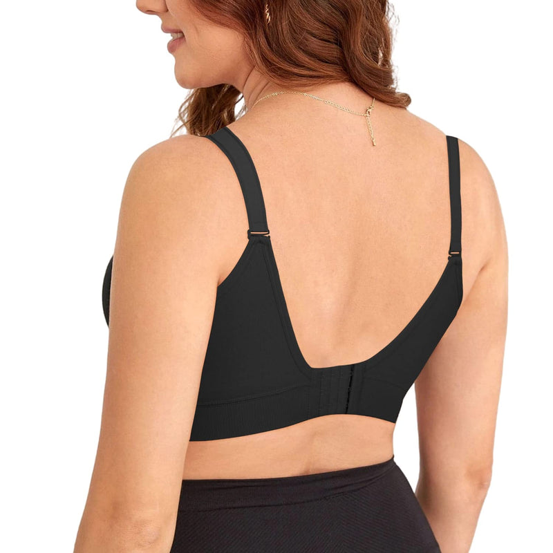 [Australia] - 4HOW Pumping Bra Hands Free Maternity Bras for Breastfeeding Pumping and Nursing Bra in One Comfort Smooth,Great Support X-Large 2pc(black) 