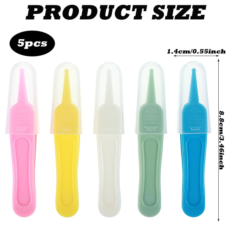 [Australia] - 5 Pcs Nose Cleaning Tweezers, 5 Colors Baby Booger Picker with Round Head Effective Nose Picker Baby Ear Noses Navel Cleaner Clip for Babys Care 