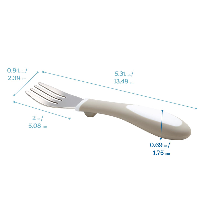 [Australia] - ECR4Kids My First Meal Pal Stainless Steel Forks, Toddler Silverware, White, Light Grey, 3-Pack Fork 