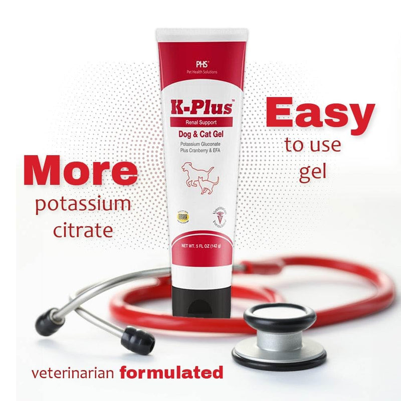 [Australia] - K-Plus Gel for Dogs and Cats ‚Äì Potassium Citrate & Cranberry Supplement for Kidney Support, Urinary Tract Health, UTI Relief, Stone Prevention, Electrolyte Balance, Muscle & Heart Function ‚Äì 5 oz 1-Pack 