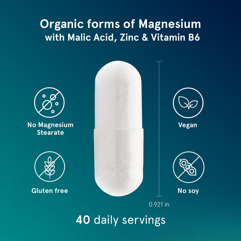 Puori M3, Magnesium Complex Supplement for Men & Women - 240 Vegan Capsules | High Absorption with Organic Magnesium, Zinc, Vitamin B6 & Malic Acid for Sleep Support, Bone Health & Muscle Recovery 120 Count (Pack of 2)