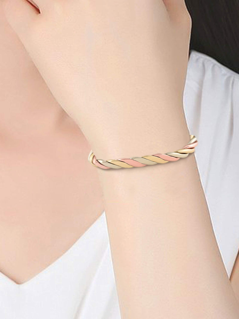 [Australia] - Magnetic Copper Bracelet Triple Cuff, For Men and Women, High Power Magnets, Adjustable Bangle Medium - Wrist Size 7 Inch - 7.75 Inch 