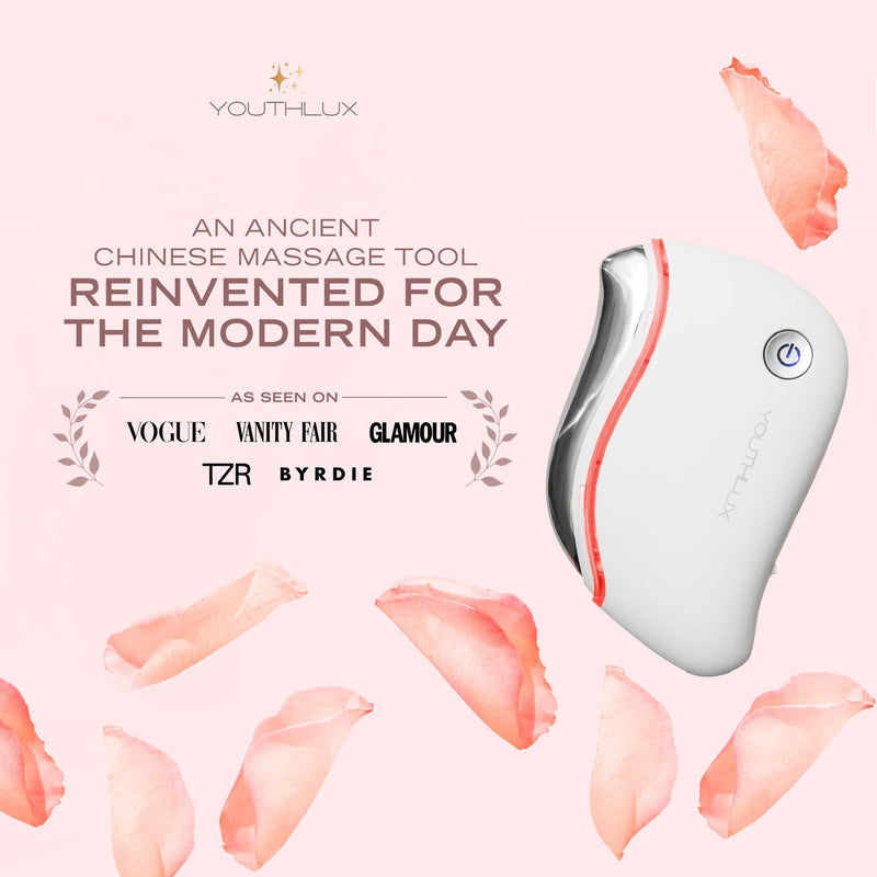 ProSculpt Heated Gua Sha Facial Massager – Electric Guasha Tool for Face Sculpting, Relaxation & Skincare | Soothing Vibration Facial Massage Tool with Contoured Design (White) White