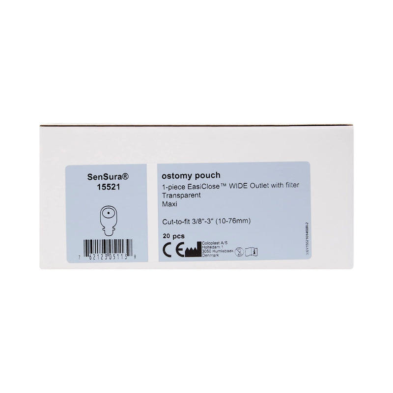 [Australia] - Coloplast Sensura #15521 One Piece EasiClose Wide Outlet 3/8" to 3" Non-Convex Standard Wear, Transparent - Pack of 20 