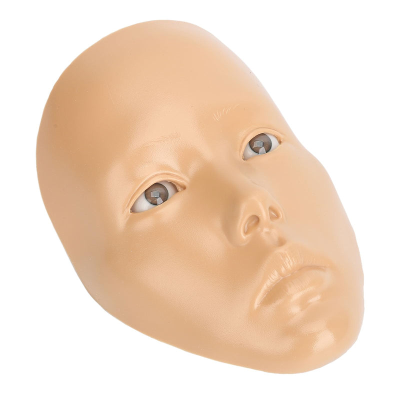 [Australia] - JTLB Makeup Practice Face with Plastic Stand 5D Silicone Full Face Makeup Practice BoardReusable Mannequin Tool for Beginner (Wheat Skin) 