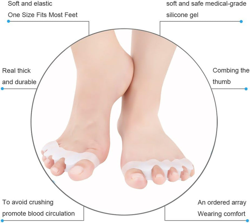 [Australia] - Flexible Toe Spreaders, Hammer Toe Straightener, Soft Toe Stretcher, Silicone Hammer Toe Corrector, Toe Separator for Bunions for Men and Women 