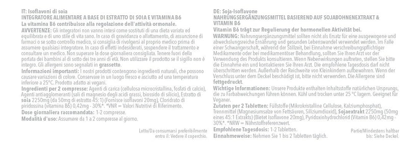 SOYA Isoflavones | Supports Hormonal Balance with Vitamin B6 | Potent Daily Formula | Vegan and Vegetarian Friendly | 120 Tablets = 2 Months’ Supply | Manufactured in The UK Unflavoured 1 count (Pack of 120)
