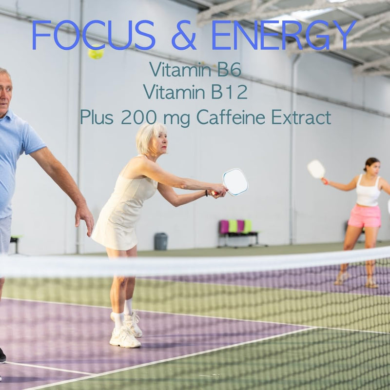 Pickleball Gummies | Triple Action Endurance Focus Energy | With 5 Electrolytes and Vitamin B | Vegan and Keto Non-GMO | Game-Time readiness and endurance | Lemon Sugar Free gummies | 60 ct
