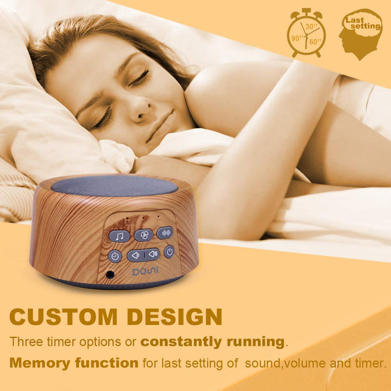 [Australia] - White Noise Sound Machine with 27 Soothing Sounds Timer & Volume Control Memory Function for Sleeping & Relaxation,Noise Machine for Kid,Adult,Nursery,Home,Office,Travel.Wood Grain W03Plus 