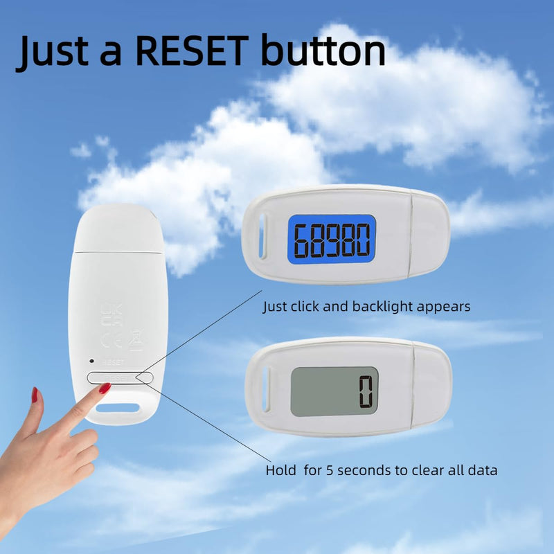 [Australia] - Pedometer for Walking Steps, 3D Simple Step Counter for Walking with Backlight, Removable Clip and Strap. USB Rechargeable Step Tracker accurately Tracks Steps for Men Women Kids Adults Seniors 