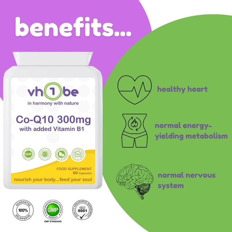 CoQ10 Plus 300mg | 60 Capsules | Vegetarian-Friendly by vh1be