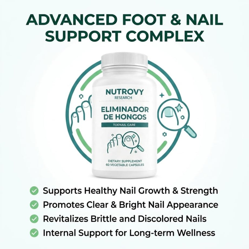 vitalleap Nutrovy Eliminador De Hongos-Non-GMO Ingredients,Free from Gluten and Soy. Vegan-Friendly, 60 Capsules.