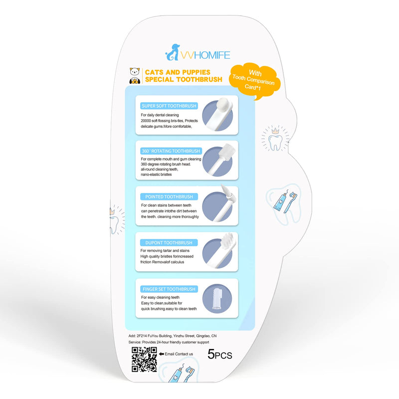 [Australia] - Small Dog Toothbrush Kit,Puppy Tooth Brushing Kit, Suitable for All Puppy and Samll Dogs Dental Care. White, Soft Bristles, Meet All Cleaning Needs, Multi-Functional Dental Cleaning. 