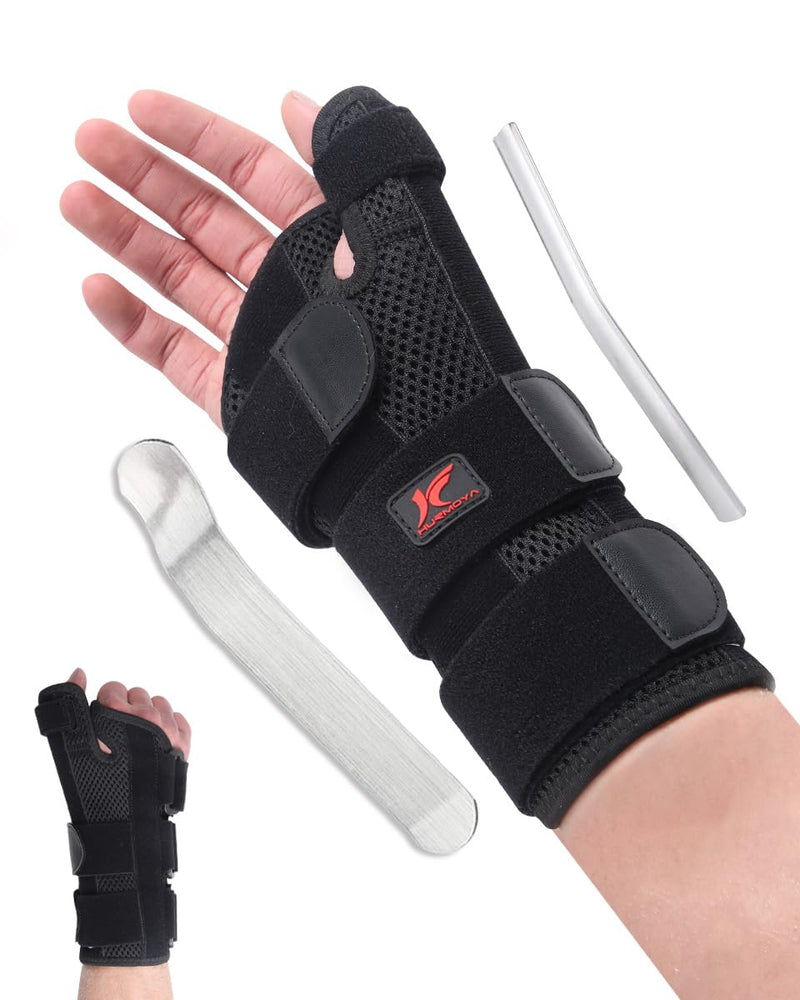 Hurmoya Wrist Brace Thumb Spica Splint Support for Carpal Tunnel, De Quervain's Tenosynovitis, Tendonitis Pain Arthritis Trigger for Man and Women (Large - Right Hand) Large