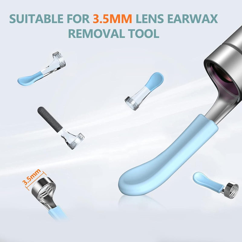 [Australia] - Ear Wax Removal Tool Replacement Tips, 6 pcs for Wet/Dry Earwax Cleaning, Original Ear Cleaner Camera Tips for Bebird Earsight Plus series/30S/R1/X17 Pro/D3 Pro etc Blue/Silver 