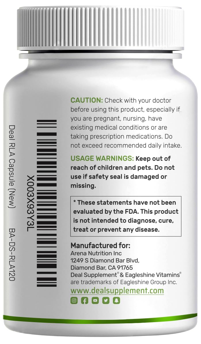 [Australia] - DEAL SUPPLEMENT R Alpha Lipoic Acid 600mg with Benfotiamine 300mg Per Serving, 120 Veggie Capsules ‚Äì 200mg R-ALA Per Capsule ‚Äì Antioxidant Supplement for Energy & Nervous System Support 