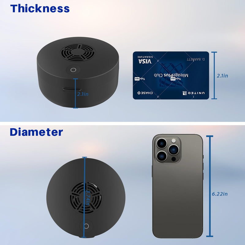 Voraiya UV Retainer Case with Fan, UVC Retainer Cleaner, Aligner Case Includes Vent Holes and Mirror, Portable Retainer Holder Box for Mouth Guard, Aligners, Night Guard, Black