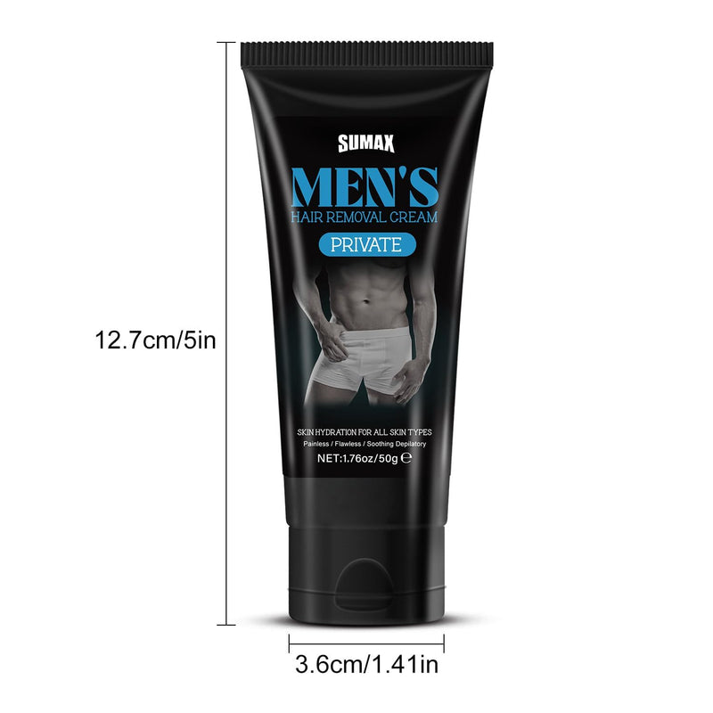 2 Pcs Hair Removal Cream for Men, Intimate Hair Removal Cream for Men Painless Depilatory for Unwanted Male Hair In Private Area, Suitable for All Skin Types