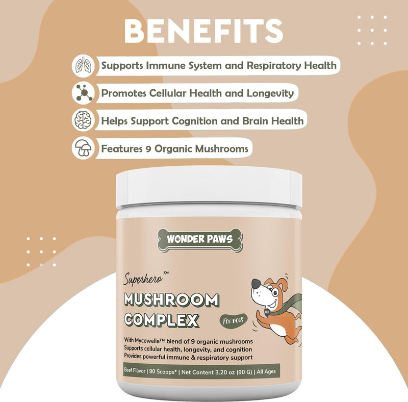 Mushroom Complex Powder Plus Milk Thistle Drops - for Dog Immune Support, Vitality Liver, Detox & Overall Wellness – Mushroom Complex 90 Scoops - Milk Thistle 2 Ounces - PawsPlanet Australia
