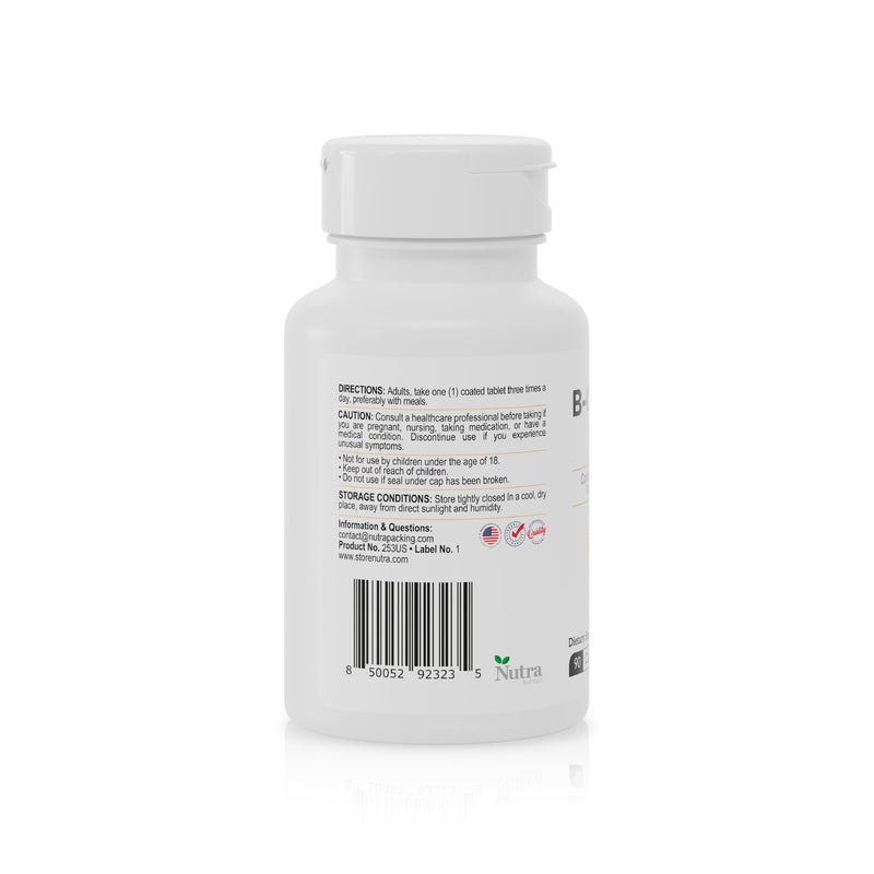 B Complex with B12 Papaya Enzyme Energy Support 90 Count