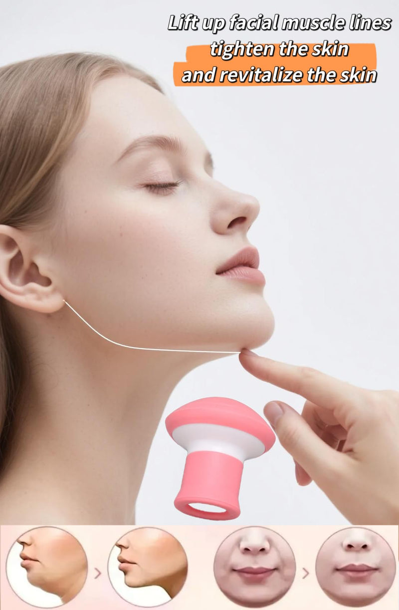 [Australia] - Jaw Exerciser,Double Chin Reducer,Facial Yoga for Skin Tighten Firm,Face Exerciser& Jawline Shaper, Jaw Trainer,Facial and Neck Exercise for Women and Men,Double Chin Breathing Exercise Device (Pink) Pink 