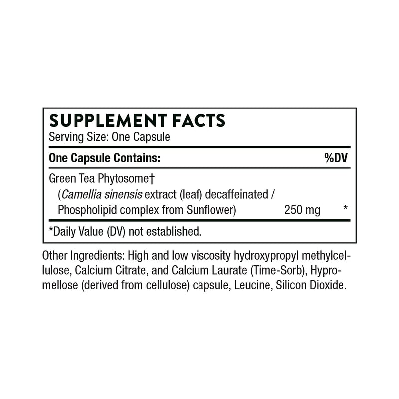 [Australia] - THORNE Green Tea Phytosome - Antioxidant, Liver Protective, and Metabolic Benefits of Green Tea Without The Caffeine - 60 Capsules 