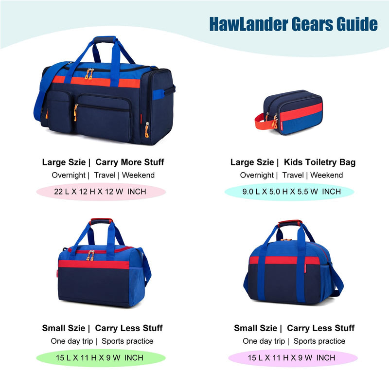 Small Kids Duffle Bag for Boys or Girls, 18" Length, Navy Blue | Fit Weekender, Sports Practice, or Overnight Travel