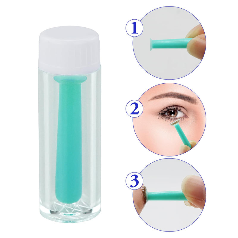 [Australia] - Contact Lens Sucker Soft Lenses, Pack of 4 Contact Lens Insertion Aid, Simple Silicone Contact Lens Suction Cup with Bottle for Soft Hard Lenses, Blue and Green 