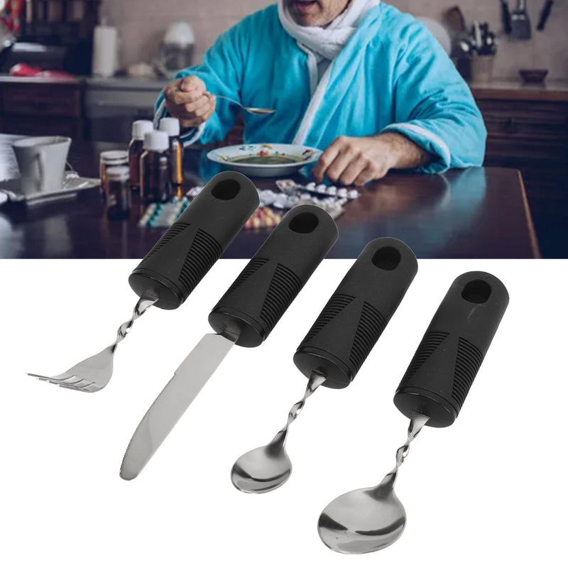 Weighted Cutlery for Parkinson's Patients Arthritis Aid Spoon Fork Knife Adaptive Utensil Set
