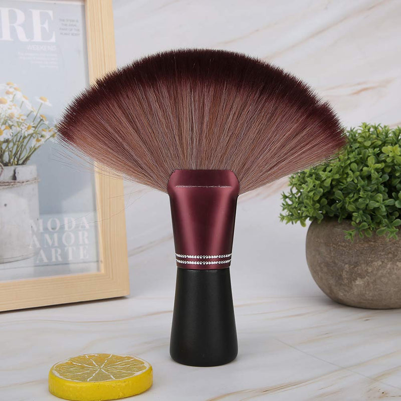 [Australia] - Fan Shape Hairdresser Neck Brush, Neck Duster Brush Soft Barber Hair Cutting Brush Hair Sweep Brush, Hair Clippings Remove Brush Flat Base[#1] 