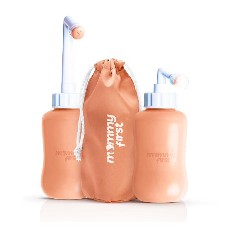 [Australia] - Mommy First¬Æ Peri Bottle for Postpartum Care | Upside Down Bottle for Perineal Cleansing and Recovery | Portable Bidet | Postpartum Essential | Peach 12.2 OZ 12.2 Ounce 