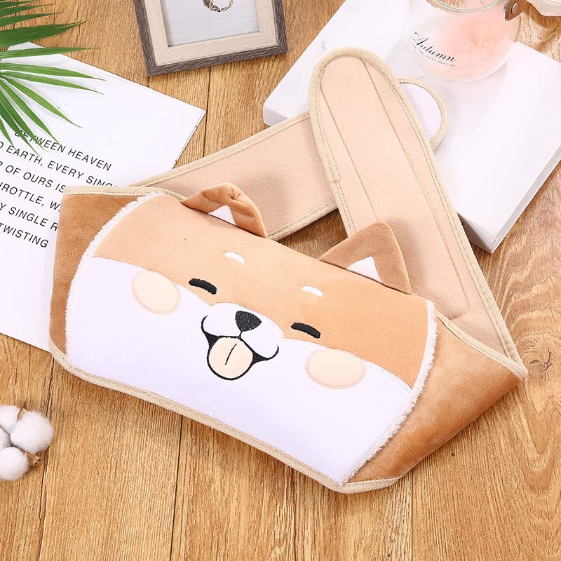 [Australia] - Hot water bottle belt, hot water bottle belt, hot water bottle strap, hot water bottle for neck and shoulder, back, legs, waist warm 1000ml - Yellow dog 