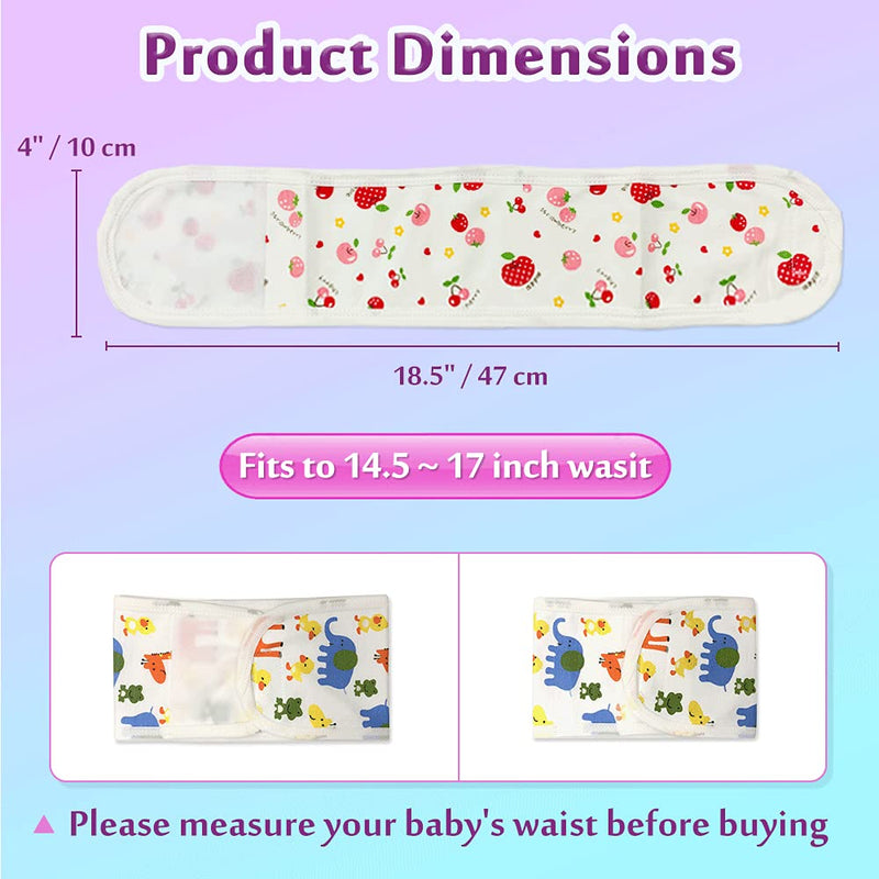 [Australia] - Mybow Umbilical Cord Cover for Newborn Baby Belly Button Band Tummy Wrap Infant Abdominal Binder Umbilical Hernia Belt Baby Colic Wrap Belly Protector Cloth Wrap 