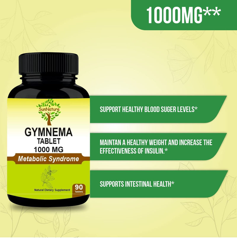 [Australia] - Gymnema Tablets 90 Tablets, 1000 mg | 45 Days Supply | Gurmar | Gymnema Sylvestre Supplements | Vegan 