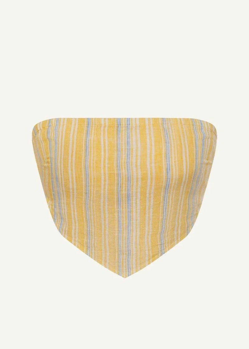 Women's Swimwear Sunny Skies Joni Linen Scarf Top Swimsuit Cover Up Medium Sunny Skies Pastel Ecolinen